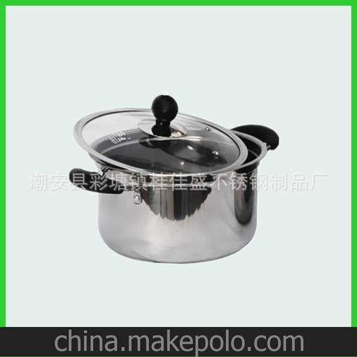 不銹鋼韓式鍋煮鍋烹飪鍋具 單底復(fù)底湯鍋圖片