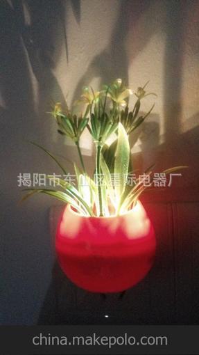 仿真盆栽小夜燈植物感應(yīng)小夜燈盆景小夜燈三葉草小夜燈圖片