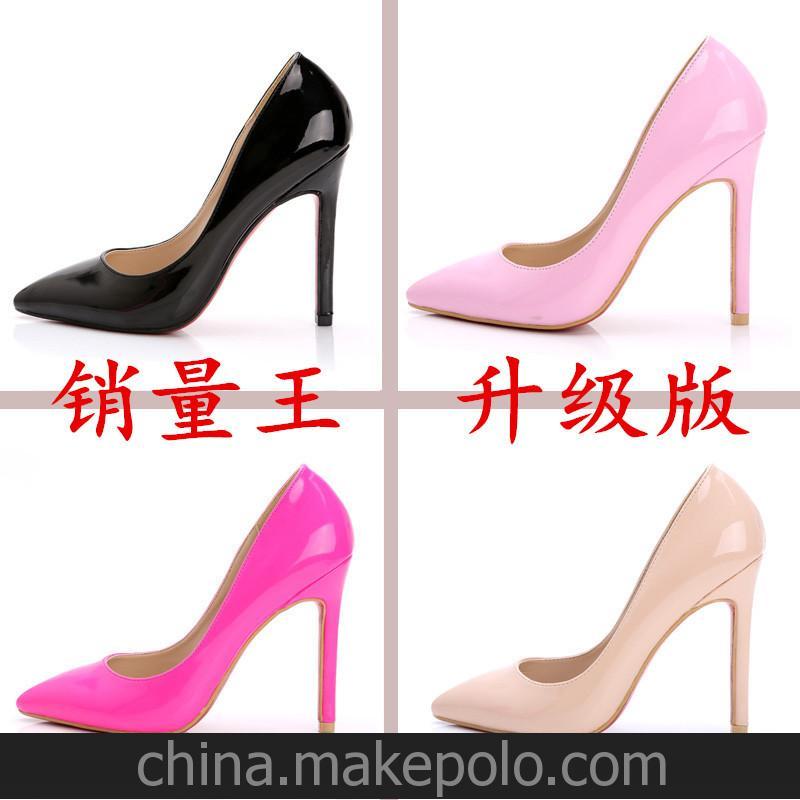 2014升級(jí)版歐美尖頭超高跟單鞋職業(yè)夜店女鞋細(xì)高跟鞋女式單鞋批發(fā)