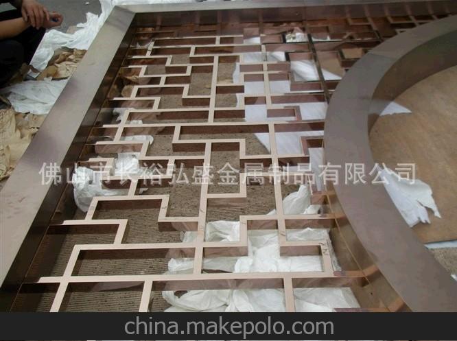 不銹鋼屏風(fēng) 金屬藝術(shù)擺件 屏風(fēng) 酒店軟裝配飾圖片