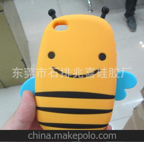 韓國3D立體小蜜蜂Smile Bee蘋果5手機套iPhone5手機殼可愛硅膠套