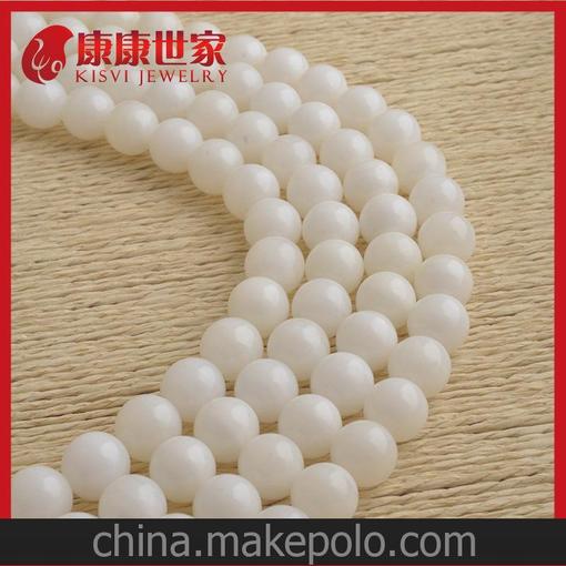 藏式白硨磲圓珠批發(fā) DIY佛珠散珠 藏式半成品配件廠家批發(fā)圖片