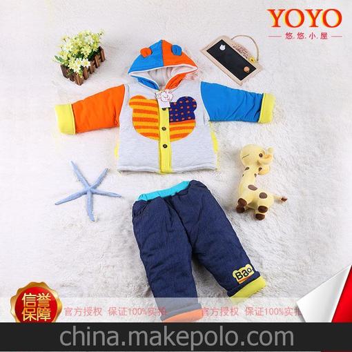 悠悠小屋 換季清倉拼色連帽純棉衛(wèi)衣套裝 品牌直銷韓版童裝圖片