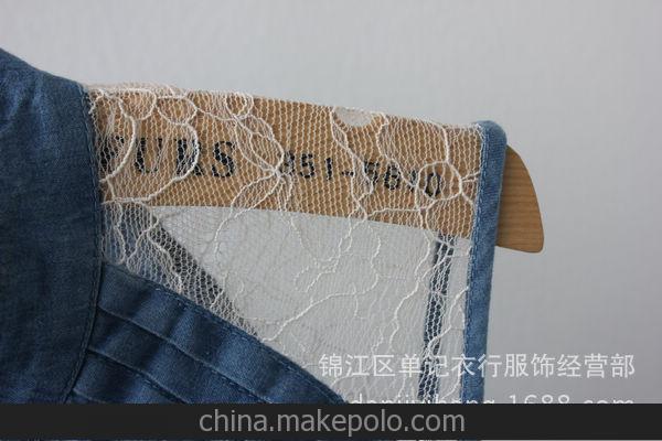 做工精美 雪紡拼接外貿(mào)原單尾貨正品 牛仔無(wú)袖襯衫2014夏款ZARAHM圖片