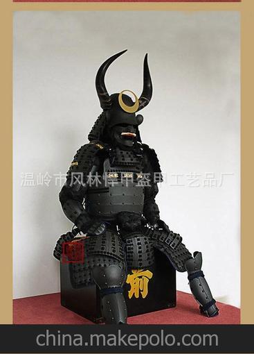 風林悍甲*日本武士盔甲可穿*牛角協(xié)立鐵錆涂二枚胴具足 KJ—W30圖片