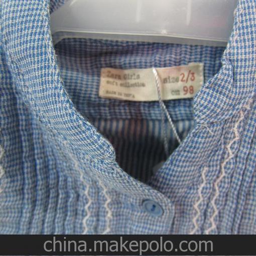 外貿(mào)童裝批發(fā) 2014春裝新款歐美Z家純色棉麻V領(lǐng)襯衫襯衣圖片