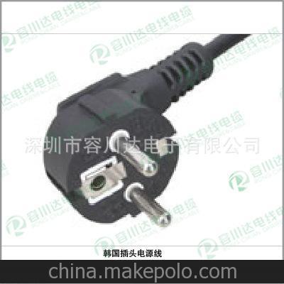 上海供應韓國插頭電源線(xiàn)/韓式二芯工具插頭電源線(xiàn)/插頭電源線(xiàn)圖片
