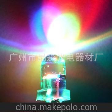 工廠生產(chǎn)圓頭5mm七彩快閃 LED發(fā)光二極管 5mm七彩快閃燈 質(zhì)保一年圖片