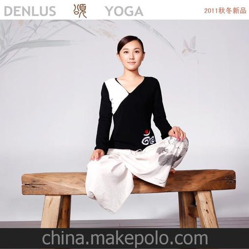 正品丹璐斯2011秋冬新品棉/麻瑜伽健身服批發(fā)套裝DL9306/DL7305圖片